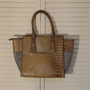 Cato's Stylish Tan Crocodile-Embossed Tote Bag